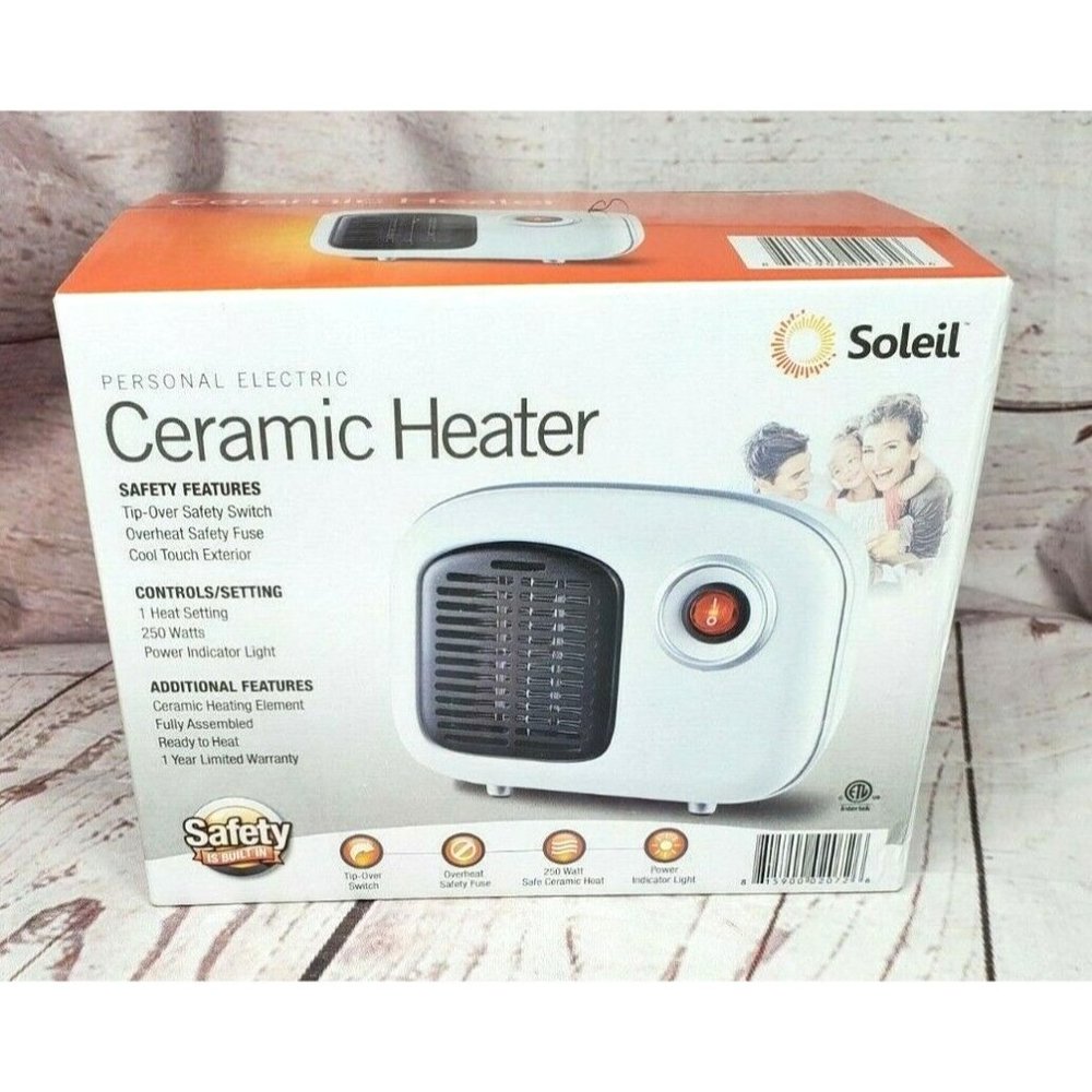 White Soleil MH-08M 250 Watt Personal Electric Ceramic Space Desktop Heater